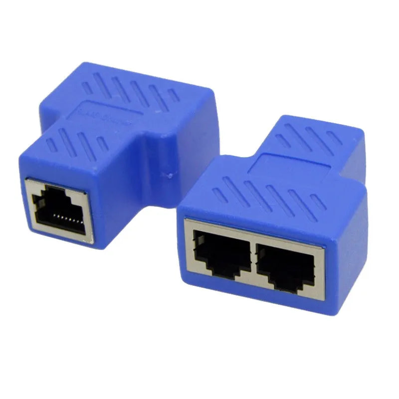 RJ45 network cable splitter tee adapter in multiple colours for Ethernet distribution