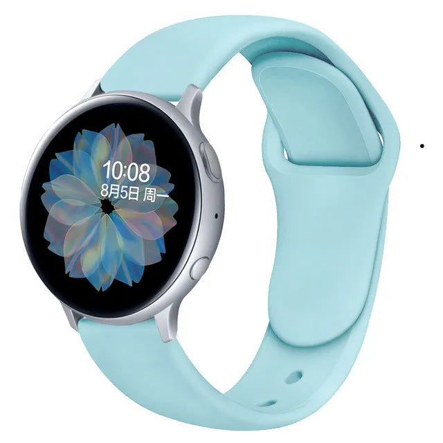 Samsung Galaxy Watch Active 2 sports strap with reverse buckle clasp in lilac silicone