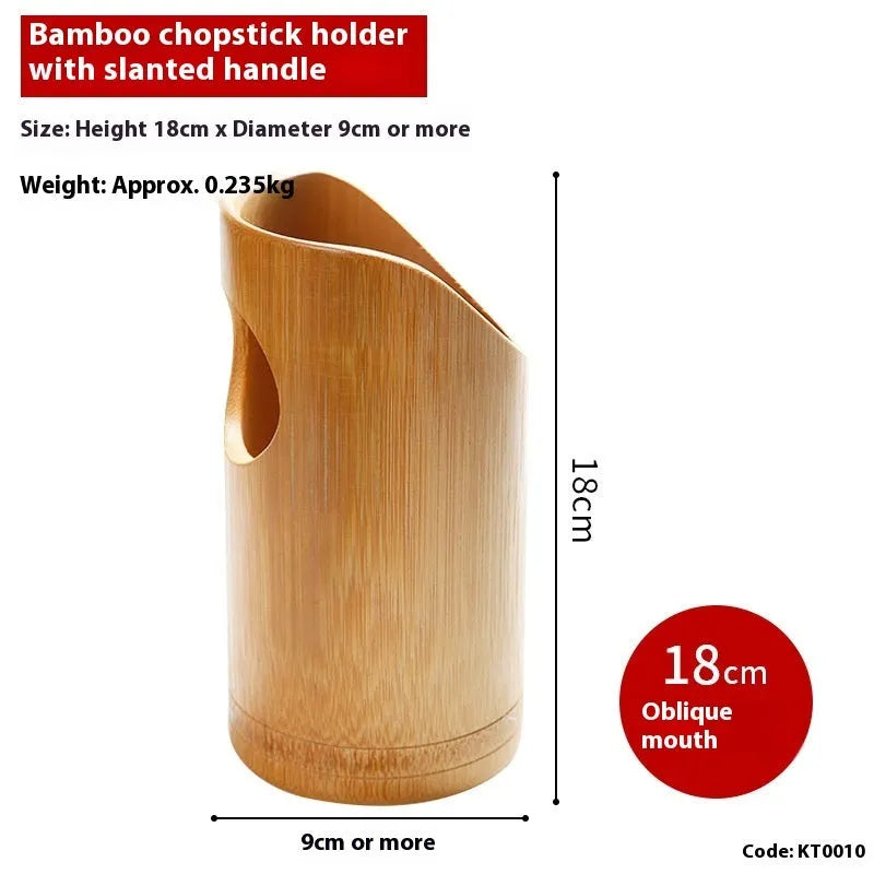 Bamboo chopsticks holder in creative style showing multiple size options for kitchen organisation