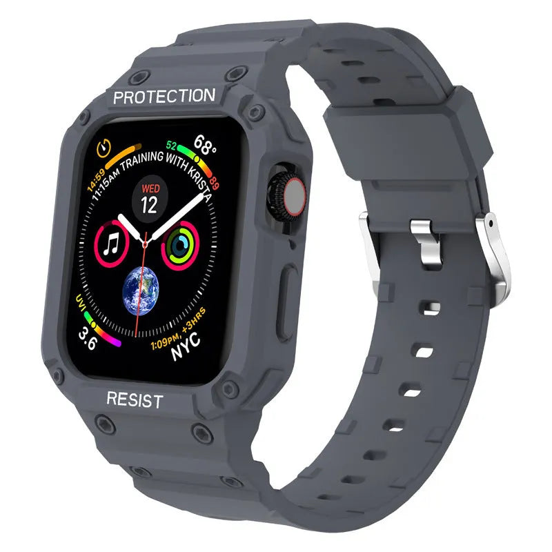 Apple Watch Series 8 TPU sport strap in multiple colours showing 38mm and 42mm size options