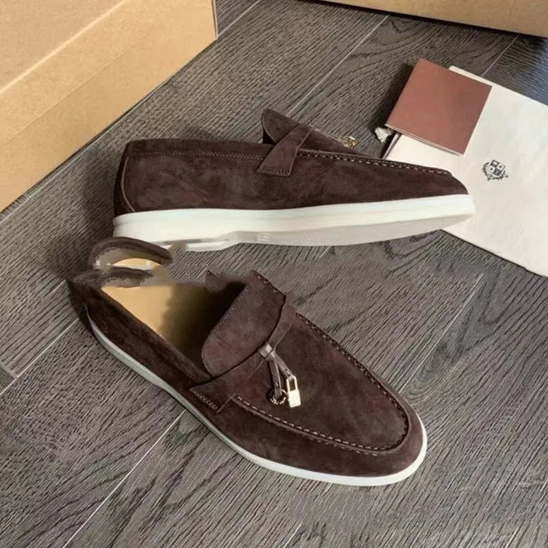 Gommino slip-on loafers with steel toe cap and rubber soles in multiple colour options