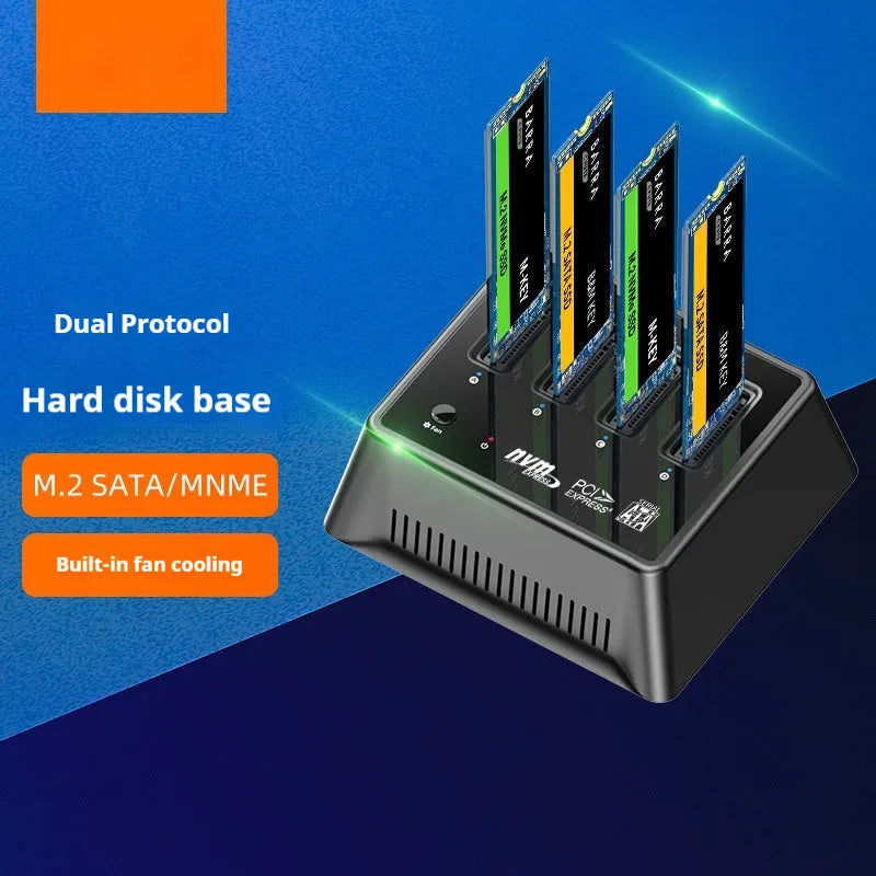 Aluminium alloy M2 SSD mounting base with dimensions 90x78x34mm for dual protocol solid-state drives