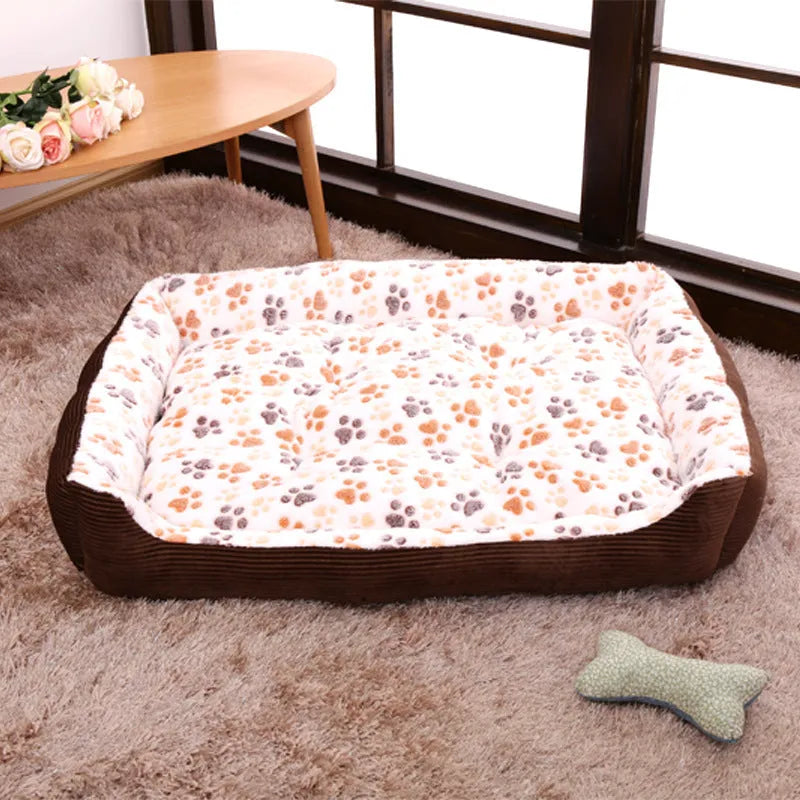 Soft plush pet dog bed with sofa kennel design and three-sided bolsters for small dogs and cats