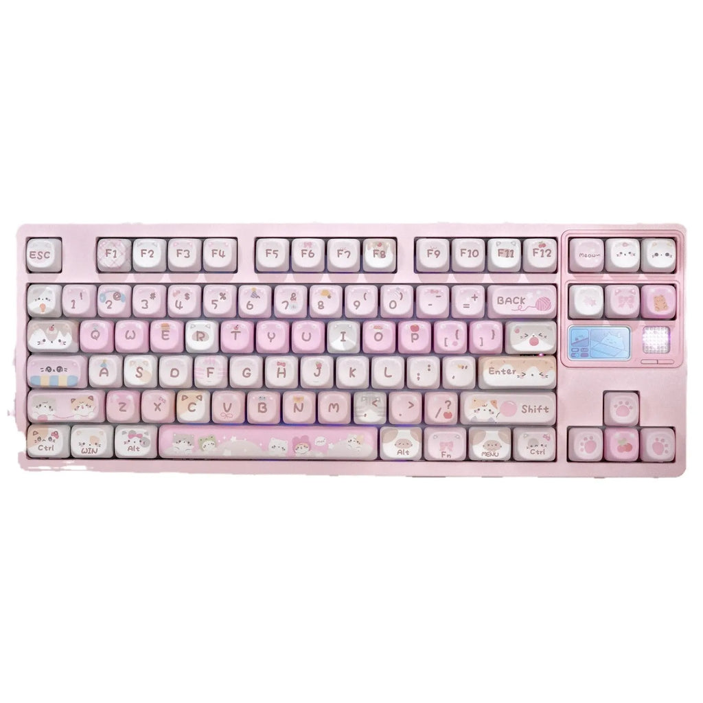 Pink MOA height mechanical keyboard key caps with cartoon design sublimation printing on all five sides