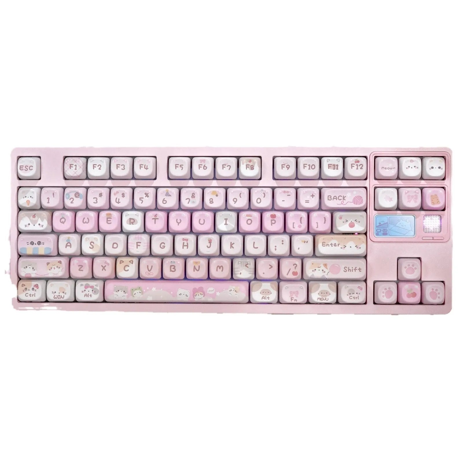 Pink MOA height mechanical keyboard key caps with cartoon design sublimation printing on all five sides