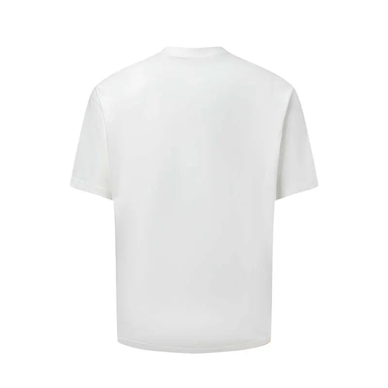 Men's American retro letter print t-shirt in loose fit cotton blend fabric