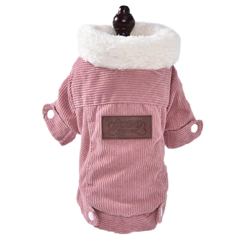 Lambswool grey fleece-lined dog vest for autumn and winter pet warmth