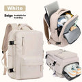 Women's oversized waterproof Oxford cloth backpack with curved shoulder straps in light grey colour