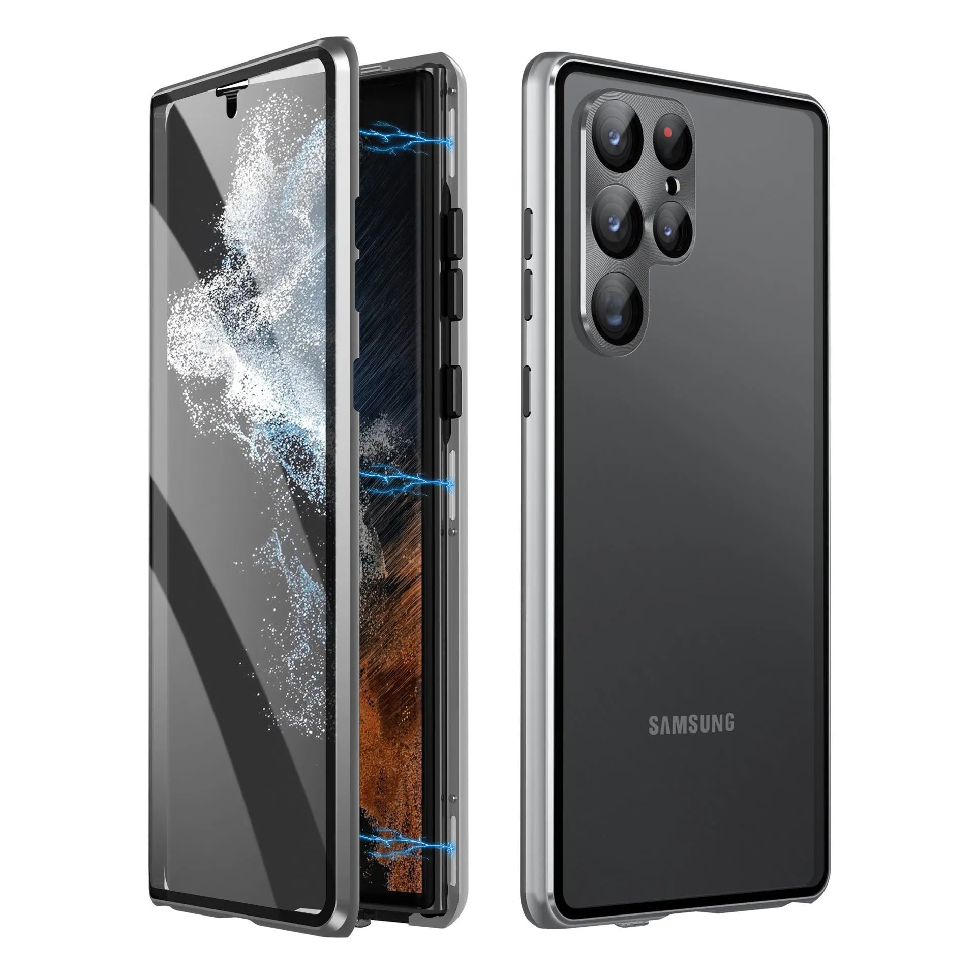 Magnetic mirror phone case for Samsung Galaxy S24 Ultra in multiple colour options