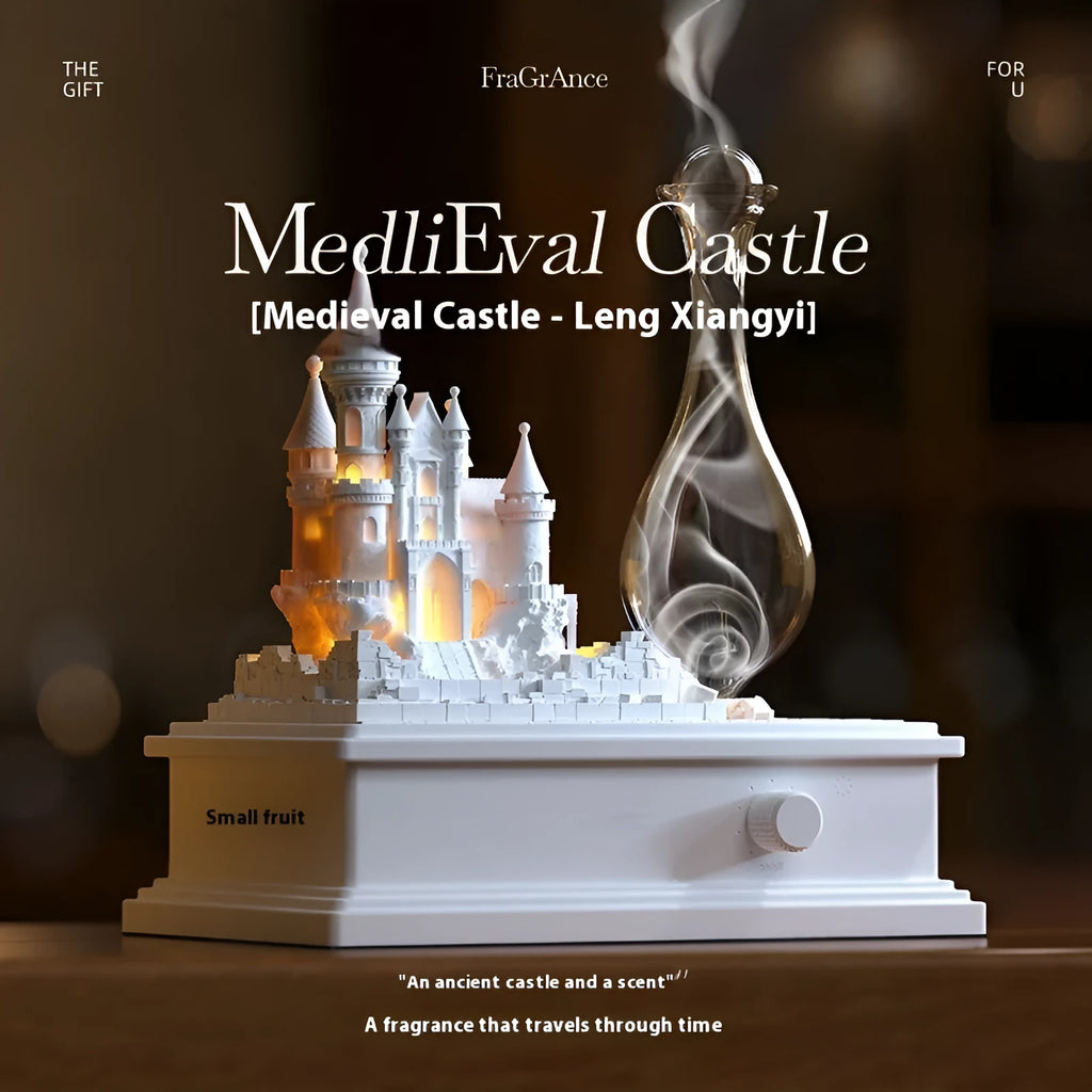 White medieval castle design waterless aromatherapy machine with USB charging cable
