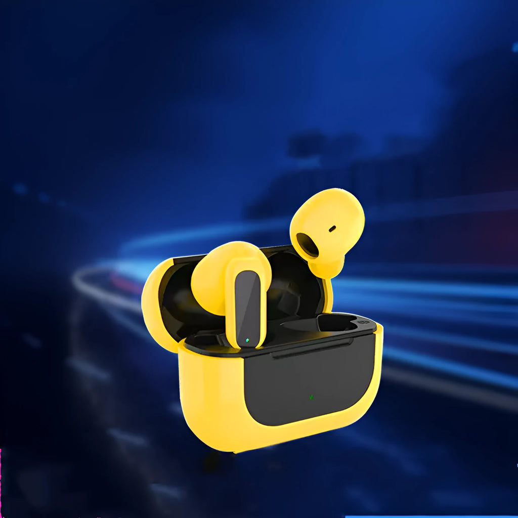 Jerry cartoon wireless Bluetooth headphones in black, white, or yellow colours with earplug design