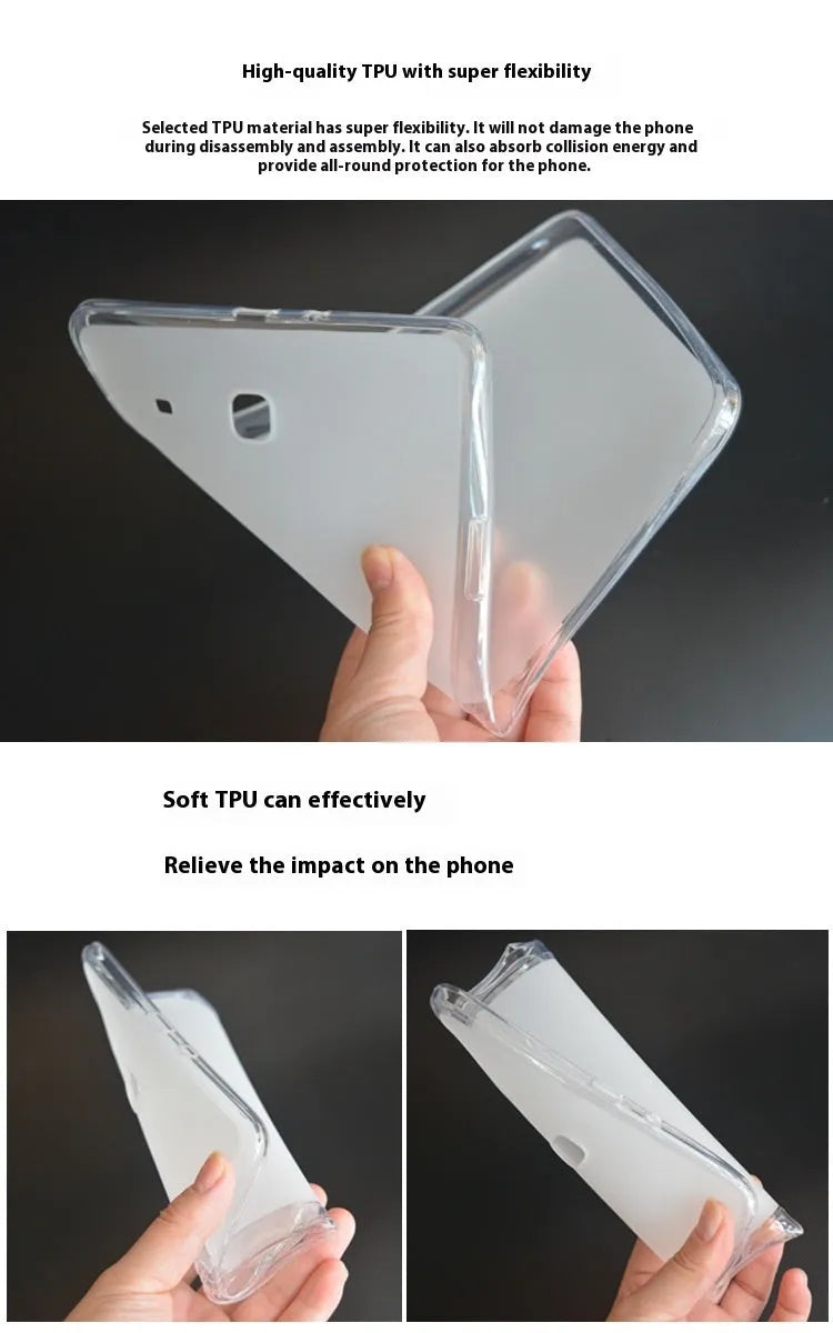 Ultra-thin transparent white silicone and TPU tablet protective case with simple design