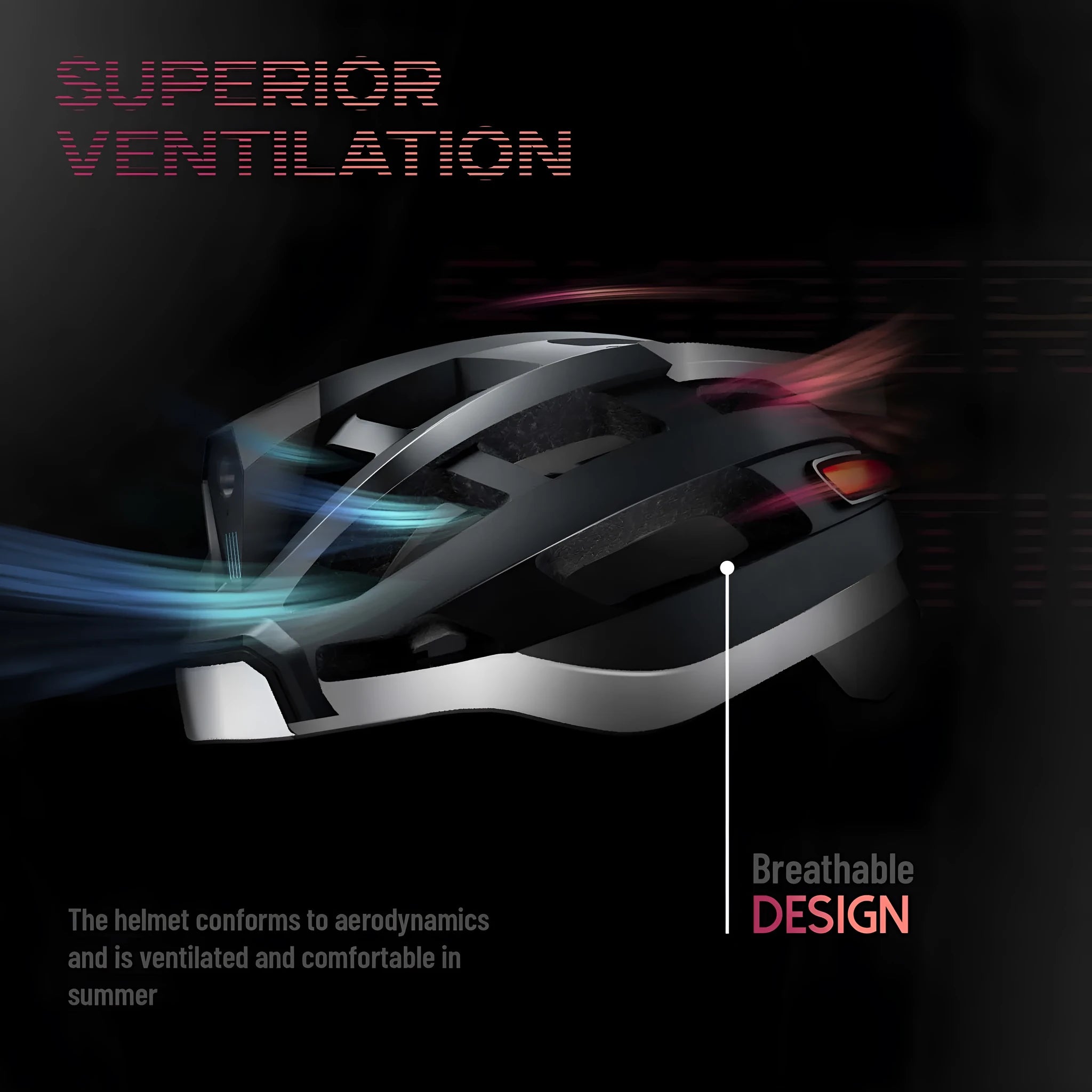 Black and grey smart cycling helmet with integrated warning lights for adult riders, free size 57-62cm