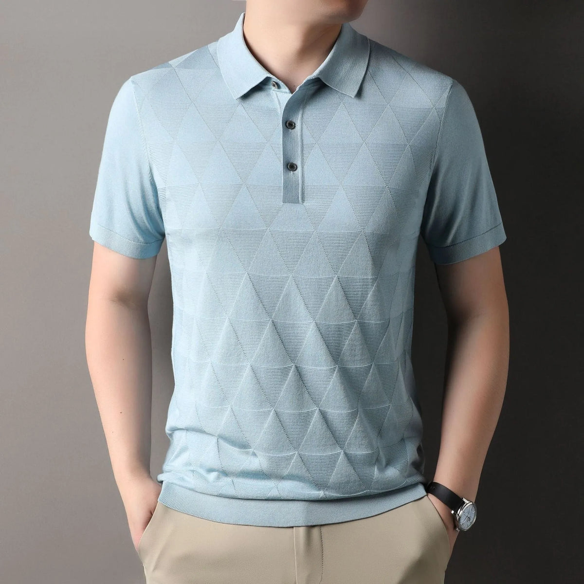 Men's thin ice silk short sleeve t-shirt in regular fit with quick-drying lyocell fabric