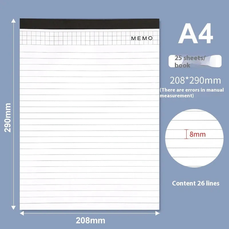 A4 tearable note pad with ivory white pages and paper cover for meeting minutes