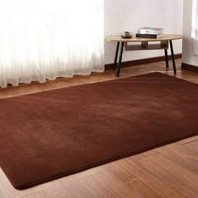 White fluffy plush area rug with rectangular shape and non-slip dot bottom