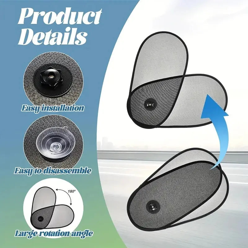 Breathable stretchy car window shade with suction cups for baby sun protection