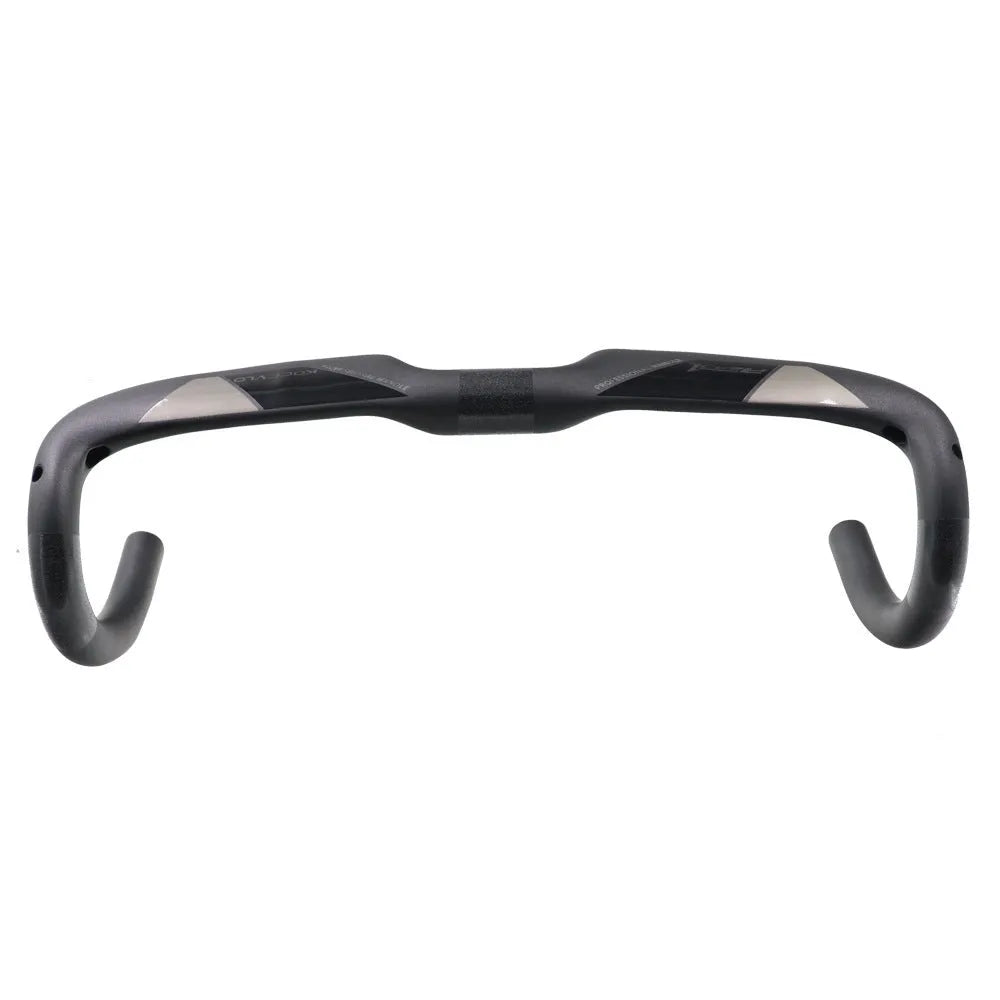 Wei Bike matt carbon fibre road bike handlebar with a 20-degree bent, shown in a neutral position.
