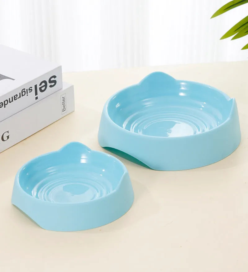 Ceramic dog slow feeder bowl in pink colour showing maze pattern with raised ridges