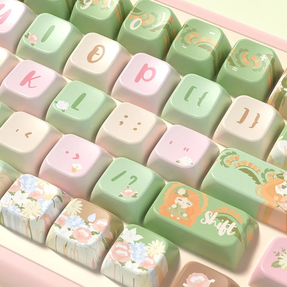Mu Xia Garden Original mechanical keyboard key cap set in Summer Garden colour with sublimation printing