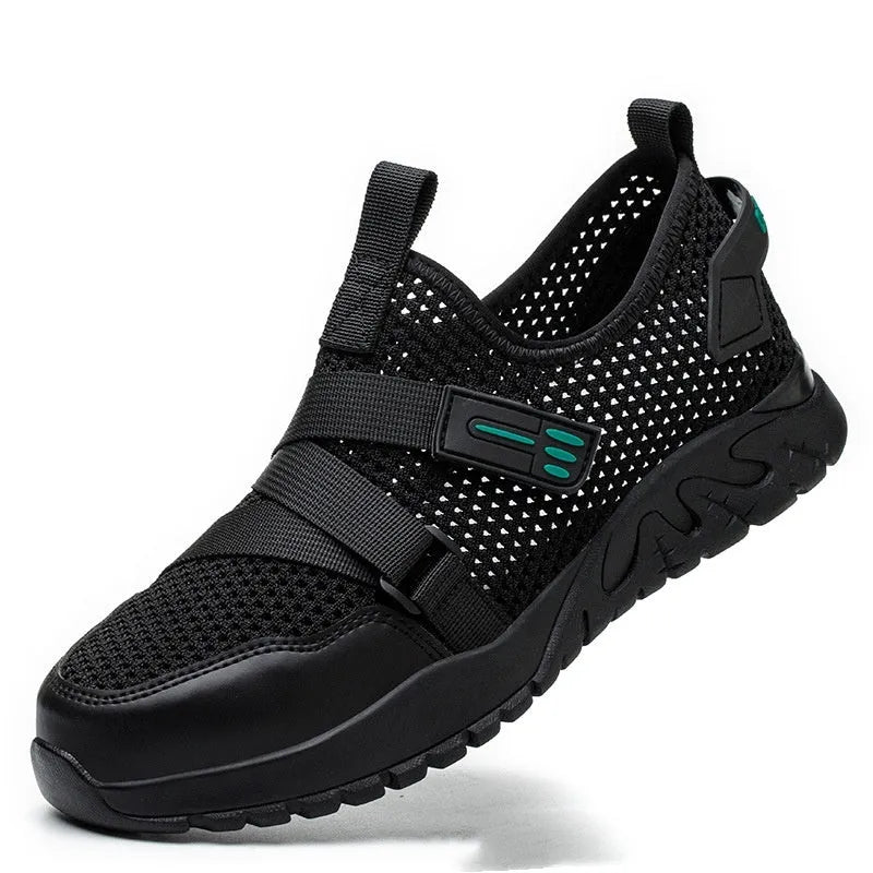 Men's grey anti-smash anti-puncture work insulation safety shoes with rubber sole
