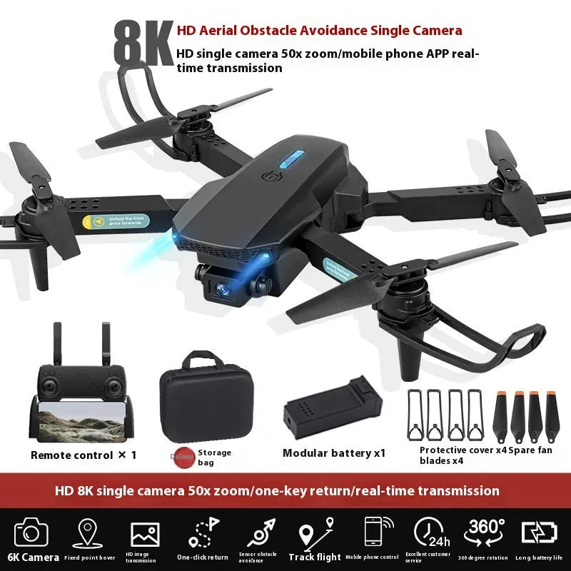 S138 professional UAV drone with folding carbon fibre design showing obstacle avoidance sensors and camera mounting