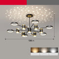 Black 13-head Nordic star chandelier with iron construction and remote control