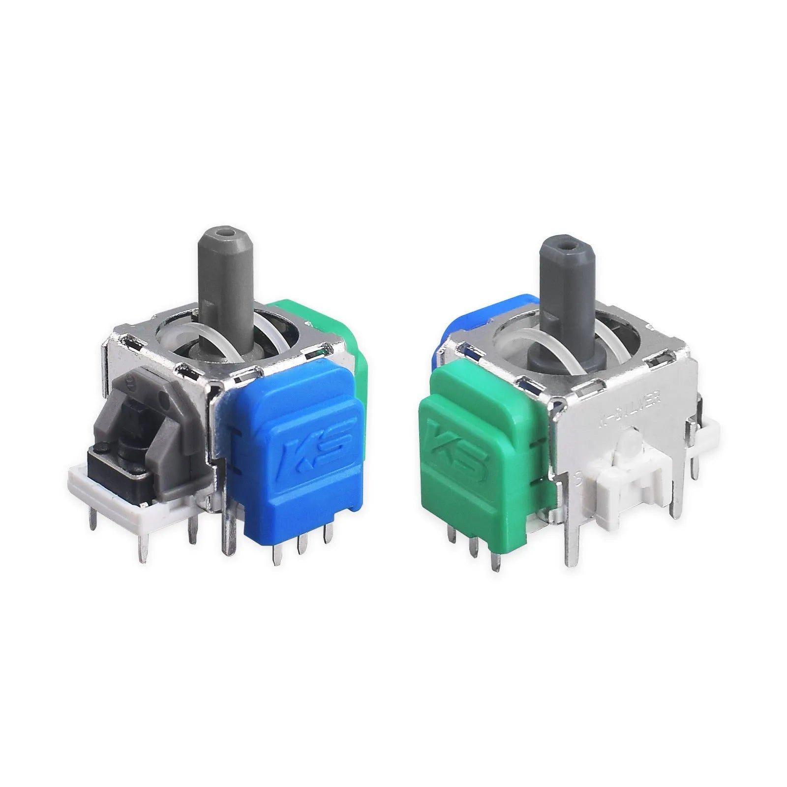 A single Hall effect magnetic joystick rocker component made of black ABS plastic for PS5, PS4, Switch, and XBOX controllers.