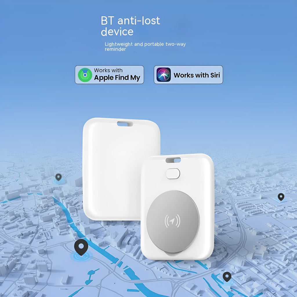 White ABS plastic pet tracking device for Apple users weighing 0.05kg with portable attachment