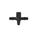 White PE plastic tee water distribution joint connector for micro spray irrigation systems