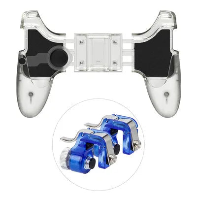 Mobile phone plug-in gamepad handle in black and brown black colour options with manual buttons
