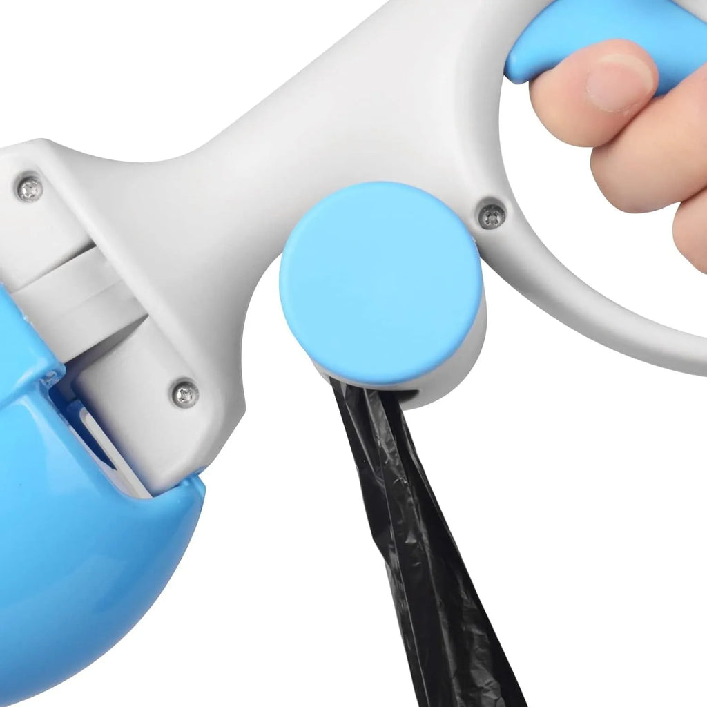 ABS plastic pet pooper scooper with integrated trash bag holder in multiple colours