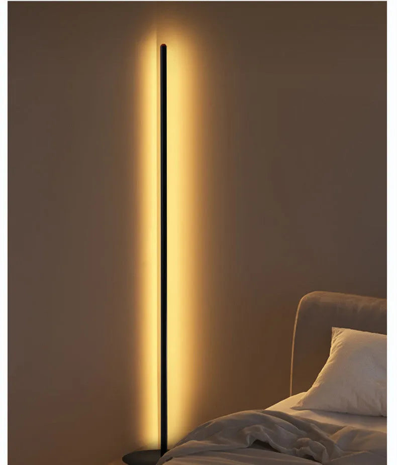 Vertical aluminium alloy floor lamp with LED light in modern simplicity style
