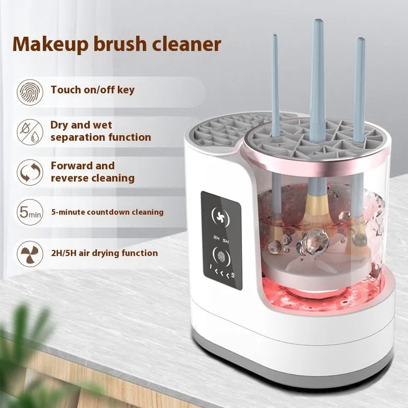 Electric makeup brush cleaner station with drying chamber, silicone bowl, 192 x 122 x 173mm, EU or USB plug