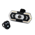 Black waterproof motorcycle LED taillight with wireless remote control and USB charging port
