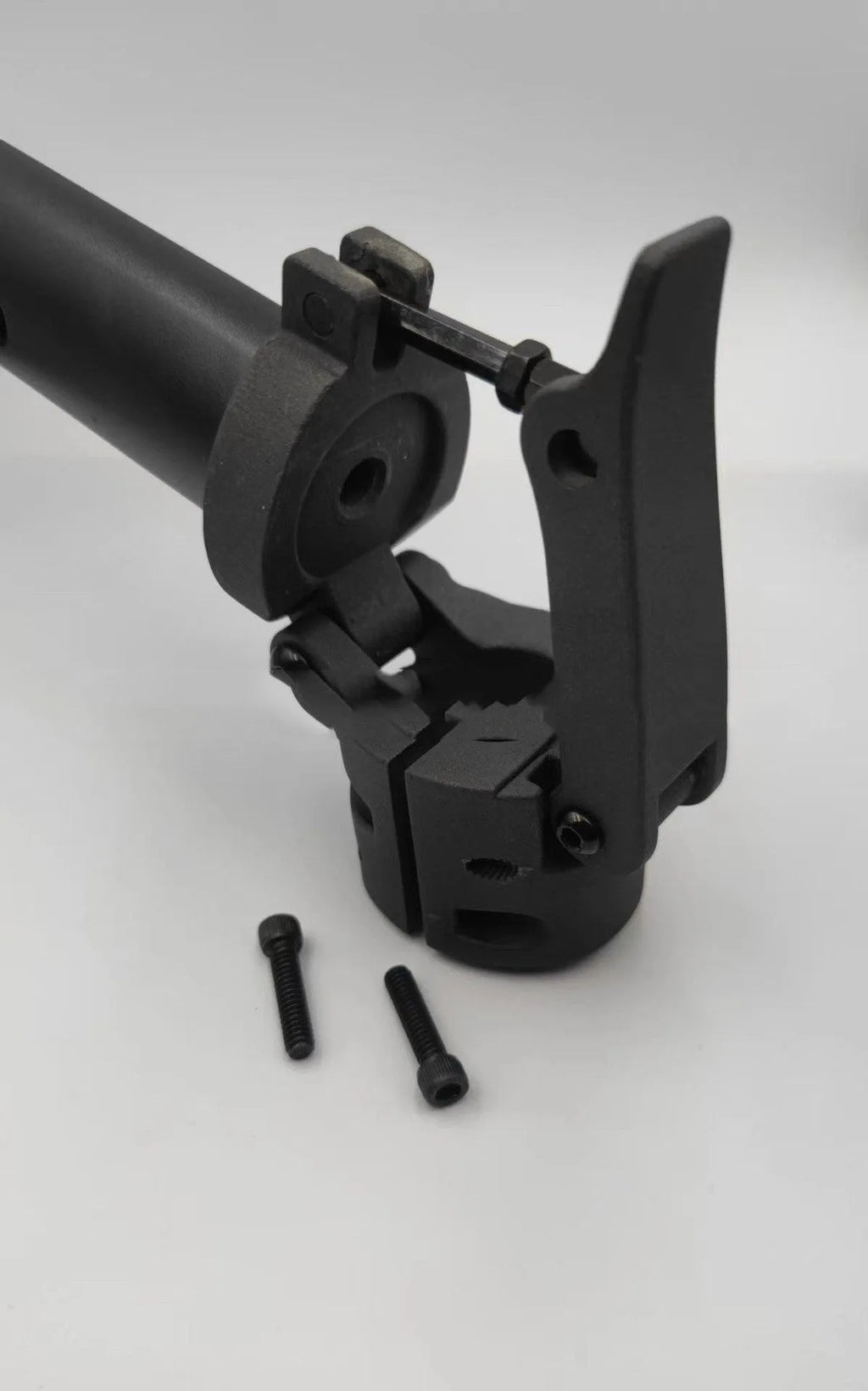 Black folding upright pole replacement part for Nanbo No. 9 electric scooter.