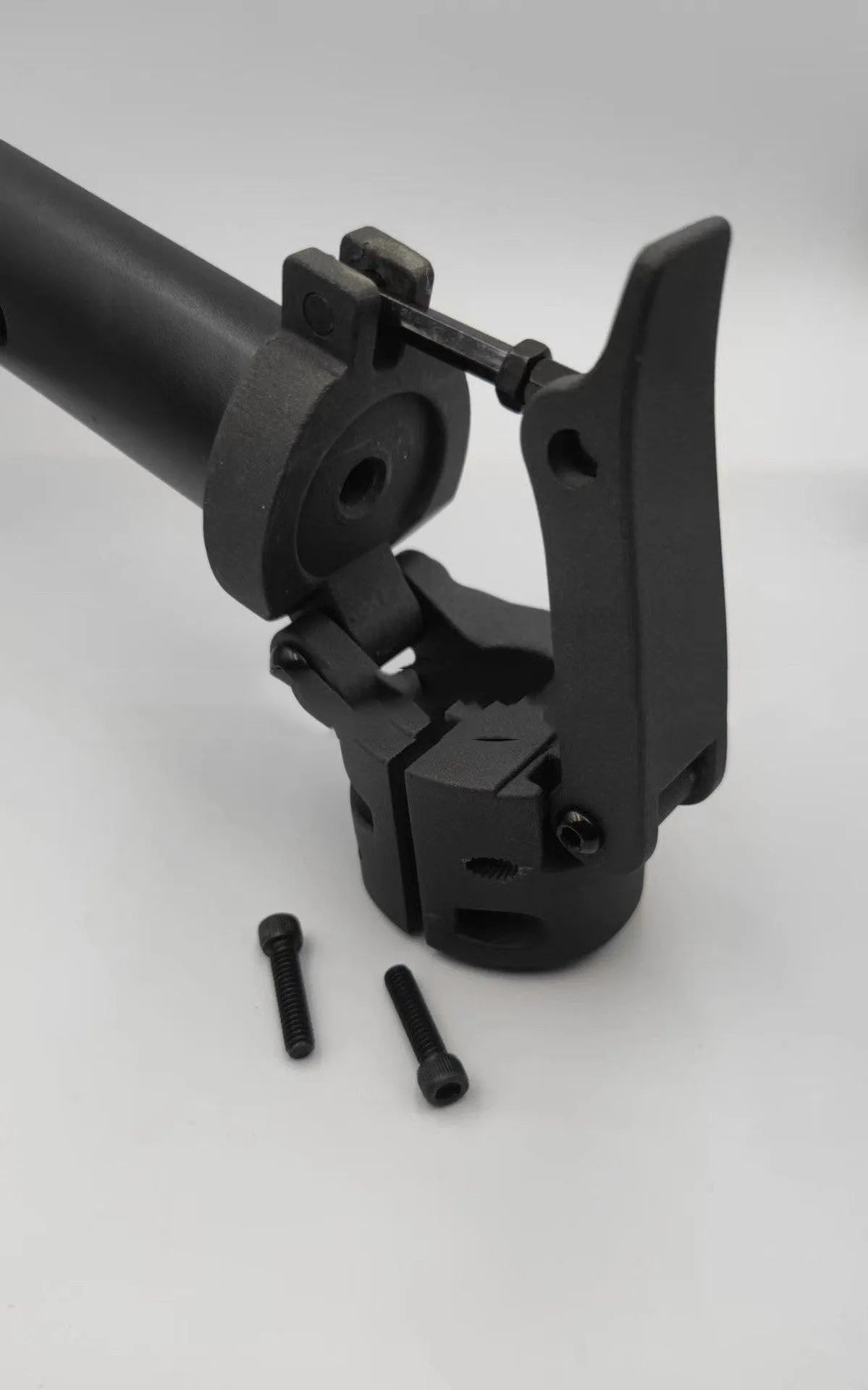 Black folding upright pole replacement part for Nanbo No. 9 electric scooter.