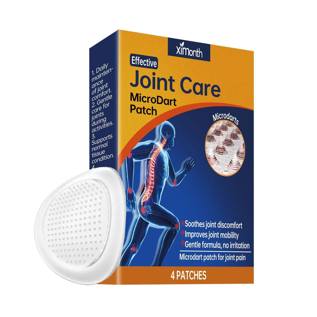 Joint nursing adhesive bandage microneedle patches with moxa leaf, ginger root and bee venom, 4 patches per pack