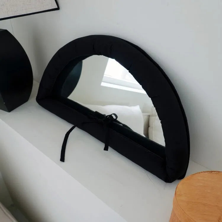 Soft cotton-filled PVC fabric mirror in modern minimalist style measuring 23x40cm